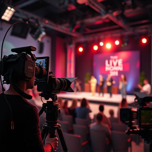 Transmisión en vivo de un evento desde el estudio.